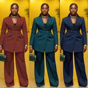 women suits OL clothes European and American elegant commuter lapel suit trousers two-piece set women – Image 3