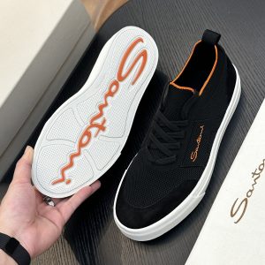 New Men's Calfskin Casual Sneakers Low-top Color-blocked Lace-up Versatile Comfortable Casual Sneakers – Image 4