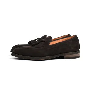 Inner stitching, British vintage, handmade suede cowhide, breathable, slip-on, tassel loafers, men's leather – Image 5