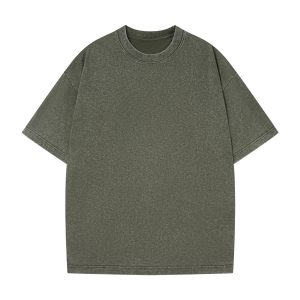 2025 Summer New Distressed Retro T-Shirt Men's 230g Pure Cotton Loose Dropped Shoulder Washed Short Sleeve Women's Trendy Shirt – Image 5