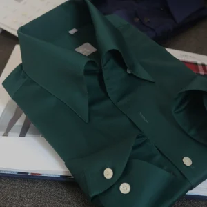 High-end Italian one-neck men's blouse Naples long-sleeved slim shirt Haute couture handmade chicken claw buttons – Image 3