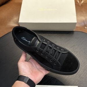New Men's Calfskin Casual Board Shoes Color-blocking Lace-up Casual Sneakers – Image 5