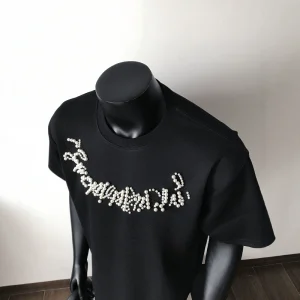 American CleanFit beaded short-sleeved T-shirts for men and women's trendy retro high street couple tops are loose and casual and versatile – Image 5