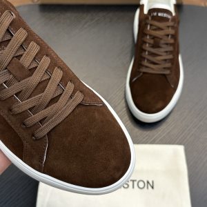 JM leather casual white shoes men's shoes lace-up suede W family board shoes for men – Image 7