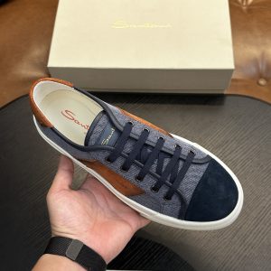New Men's Calfskin Casual Board Shoes Color-blocking Lace-up Casual Sneakers – Image 7