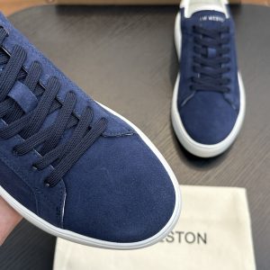 JM leather casual white shoes men's shoes lace-up suede W family board shoes for men – Image 8