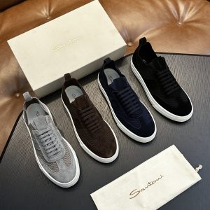 new handmade leather knitted board shoes breathable flying mesh shoes – Image 4