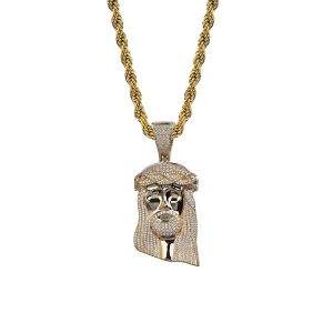 European and American Amazon necklaces men's retro cross-border avatar pendants micro-inlaid hip-hop accessories – Image 5