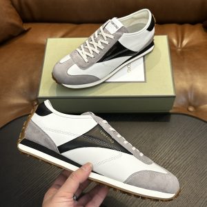 New color-blocked breathable leather men's shoes flat lace-up round toe fashion board shoes business casual leather shoes British trendy shoes – Image 7