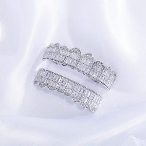 Super flash fire, full of diamonds, ladders, square diamonds, hip-hop braces, European and American hip-hop style tooth ornaments, grillz, cross-border hot wholesale – Image 3