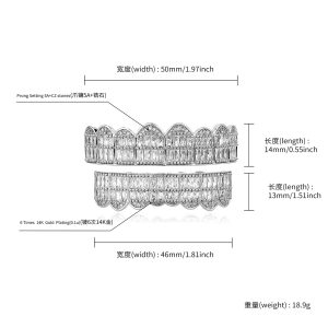 Super flash fire, full of diamonds, ladders, square diamonds, hip-hop braces, European and American hip-hop style tooth ornaments, grillz, cross-border hot wholesale – Image 4