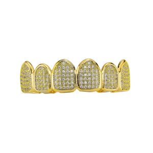Micro inlaid with zirconium gold teeth, hip hop, hot Halloween, funny dentures, braces, accessories, nightclub, rap, personality accessories – Image 4