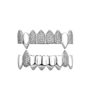European and American diamond mixed with vampire fangs, cool men, Halloween decorations, dentures, gold braces, personality accessories – Image 5