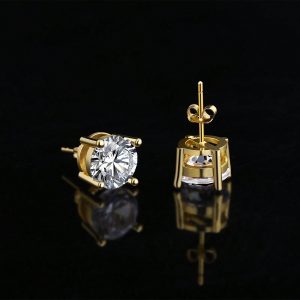 European and American classic four-pronged zircon earrings wishcross-border hot sale new flash diamond stud earrings classic fashion personality earrings – Image 3