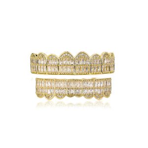 Super flash fire, full of diamonds, ladders, square diamonds, hip-hop braces, European and American hip-hop style tooth ornaments, grillz, cross-border hot wholesale – Image 5