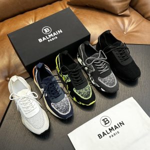 Balmain new sneakers, ultra-light casual shoes, comfortable and breathable, flying woven lightweight sneakers, running men's shoes – Image 3