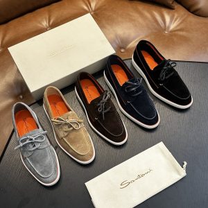 Saint Dongjia new spring and autumn bean shoes men's retro British style suede flat sole round toe lace-up sheet – Image 4