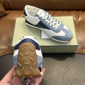 New color-blocked breathable leather men's shoes flat lace-up round toe fashion board shoes business casual leather shoes British trendy shoes – Image 6