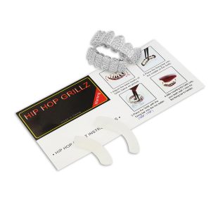 Micro inlaid with zirconium gold teeth, hip hop, hot Halloween, funny dentures, braces, accessories, nightclub, rap, personality accessories – Image 3