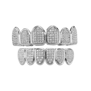 Micro inlaid with zirconium gold teeth, hip hop, hot Halloween, funny dentures, braces, accessories, nightclub, rap, personality accessories – Image 5
