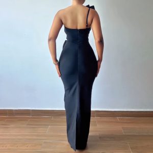 Cross-border, Europe and the United States, foreign trade, backless sexy temperament, celebrity bandage dress, long skirt, light luxury evening dress, female high-end – Image 4
