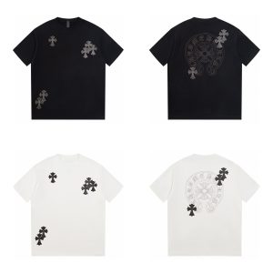 Cross Gothic Cross Horseshoe Flower Sanskrit Print Trendy Brand Short Sleeve T-Shirt Authentic Official Flagship – Image 3
