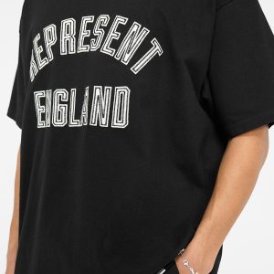 Represent letter logo embroidered American retro high street fashion brand men's and women's loose cotton short-sleeved couple T-shirt – Image 3