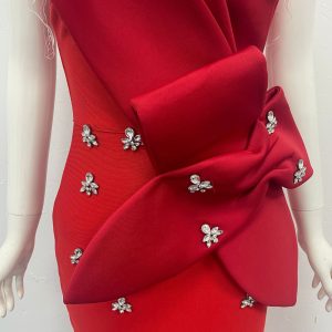 Cross-border, Europe and the United States, foreign trade, backless sexy temperament, celebrity bandage dress, long skirt, light luxury evening dress, female high-end – Image 3