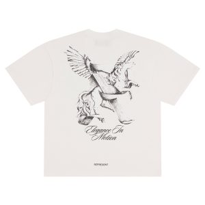 Represent: Pegasus, R-print high-street fashion brand, retro summer, versatile, men's and women's loose cotton short-sleeved T-shirt – Image 5