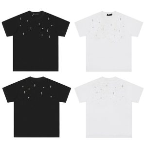 Cross Gothic Cross Horseshoe Flower Sanskrit Print Trendy Brand Short Sleeve T-Shirt Authentic Official Flagship – Image 5