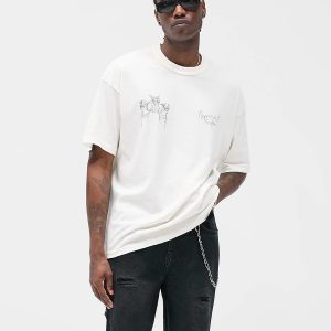 Cross-border American fashion brand Represent sketch hand-painted Doberman Spaniel print men's and women's loose short-sleeved T-shirt – Image 4