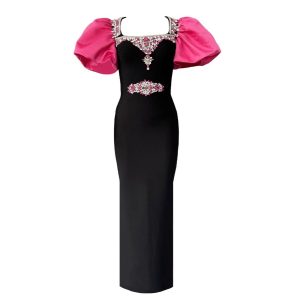 Foreign trade cross-border new heavy industry rhinestone elastic temperament elegant evening dress fashion high-end bandage dress – Image 3