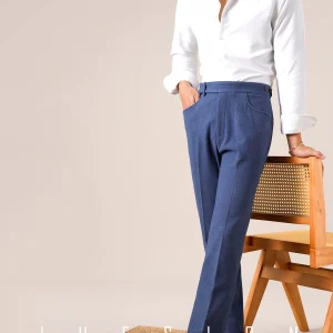 JUESION Fall/Winter Casual Pants Men's Slim Brushed Business Commuter Stretch Adjustable Waist Suit Pants – Image 5