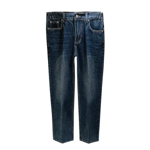 Fashion new retro washed jeans men's straight leg casual pants men's trend versatile cropped jeans for men – Image 5