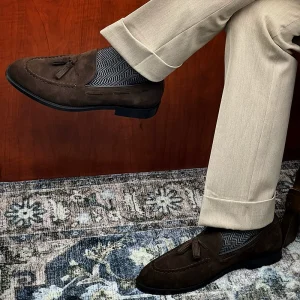Swiscardin European high-end suede shoes men's casual leather shoes are handmade loafers – Image 3