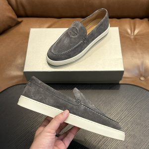 GIORGIO ARMA cross-border high quality genuine leather solid color men's shoes cow fleece leather platform sole one-foot leather men's shoes – Image 4