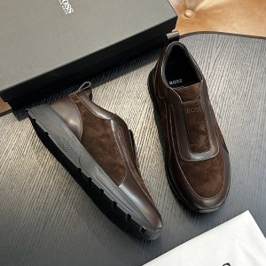 Cross-border new BOSS men's platform cowhide casual sneakers fashion and versatile one-legged men's shoes European station – Image 3