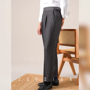 JUESION Neapolitan Jeans Men's High-Waisted Casual Versatile Loose Long Pants – Image 5