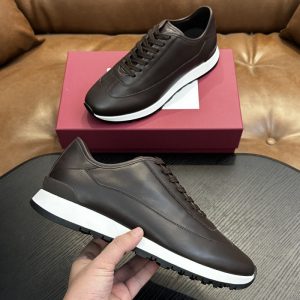 JB European and American men's handmade calfskin shoes high-luxury business lace-up round toe sneakers cross-border – Image 3