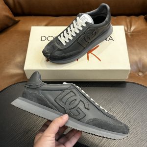 Foreign trade men's shoes DG new high-end cowhide splicing canvas platform casual sneakers cross-border European station – Image 3