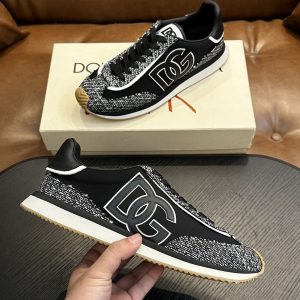 Foreign trade men's shoes DG new high-end cowhide splicing canvas platform casual sneakers cross-border European station – Image 4