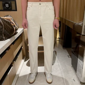 Casual straight leg pants men's premium white men's pants autumn new retro washed slim fit men's black jeans – Image 4