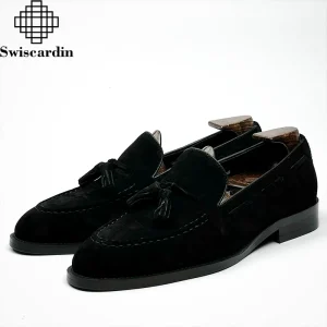 Swiscardin European high-end suede shoes men's casual leather shoes are handmade loafers – Image 5