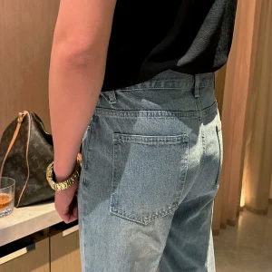 Fashion new retro washed jeans men's straight leg casual pants men's trend versatile cropped jeans for men – Image 4
