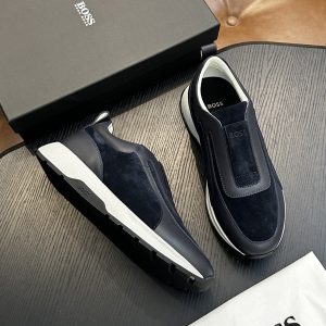 Cross-border new BOSS men's platform cowhide casual sneakers fashion and versatile one-legged men's shoes European station – Image 4