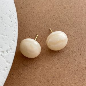 Simple niche glitter blended round earrings fashionable light luxury temperament daily versatile commuting small fragrance earrings for women – Image 3