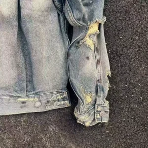 SAINT Michael's American high street trendy brand destroys distressed ripped denim jackets and rewashed water jackets – Image 5