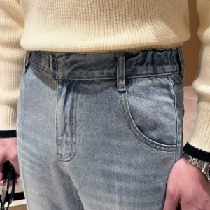 Autumn and winter new casual light jeans men's retro washed wear-resistant slim straight pants denim trousers men – Image 5