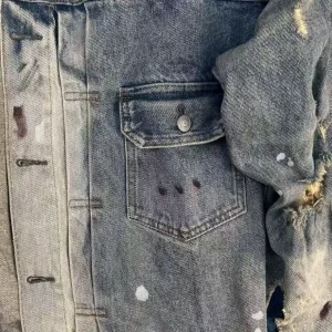 SAINT Michael's American high street trendy brand destroys distressed ripped denim jackets and rewashed water jackets – Image 4
