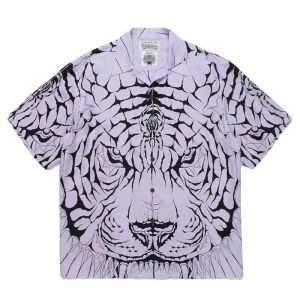Wacko Maria red and green wolf face full of printed shirt street loose Hawaiian resort style short-sleeved shirt – Image 5